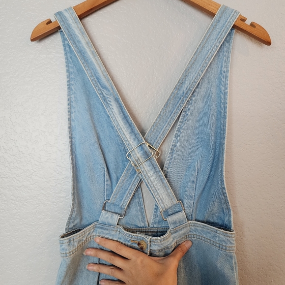 Urban Outfitters BDG Plunging V-neck Pinafore Overalls Denim Dress - Picture 7 of 10